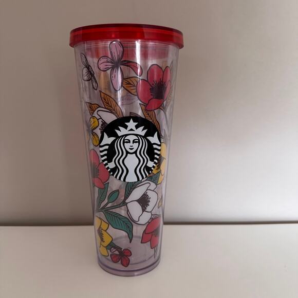 Starbucks Other - Starbucks Poppy Floral Venti 24oz Cold Tumbler Travel Cup Venti - NO STRAW